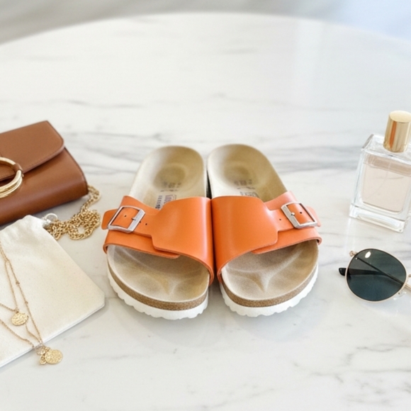 Birkenstock Shoes - EVA Birki’s by Birkenstock Orange Slide Sandals | EU 40 | US 9–9.5